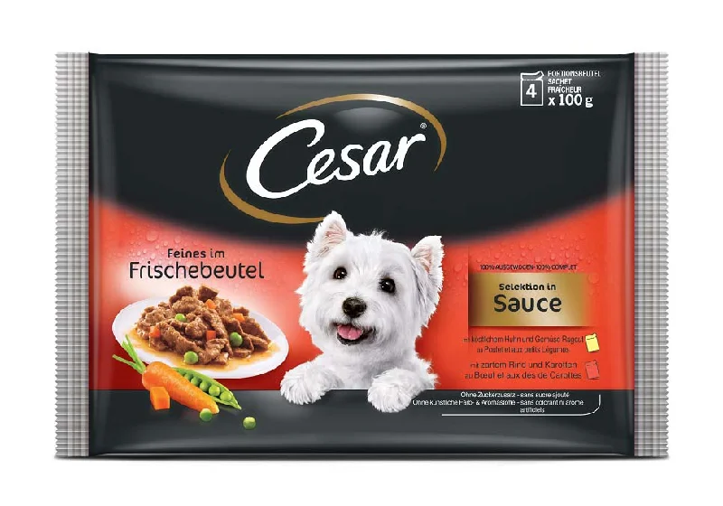 CESAR Multipack, 2x s piletinom i povrćem, 2x s gov. i mrkvom, u umaku, 4x100g