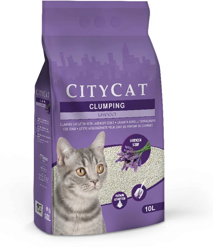 CITYCAT Clumping Lavender, nisip cu aromă de lavandă 10L/8,5kg