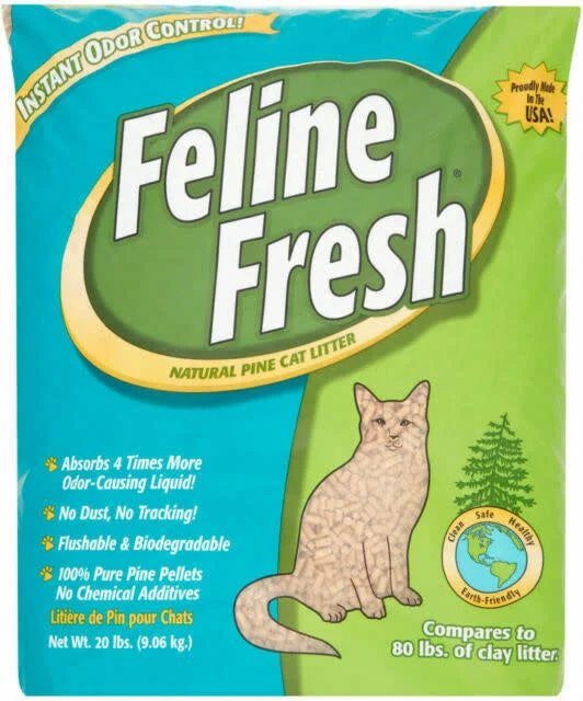 FELINE FRESH Natural Pine Pellet Litter, 18.18kg (40lbs)