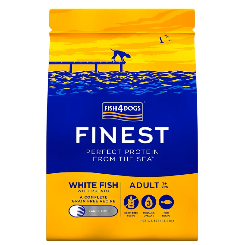 Fish4Dogs Finest | Grain Free Dry Dog Food | Large Breed Adult | White Fish with Potato