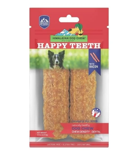 Himalayan Pet Supply Happy Teeth Bacon Dental Chew Dog Treats