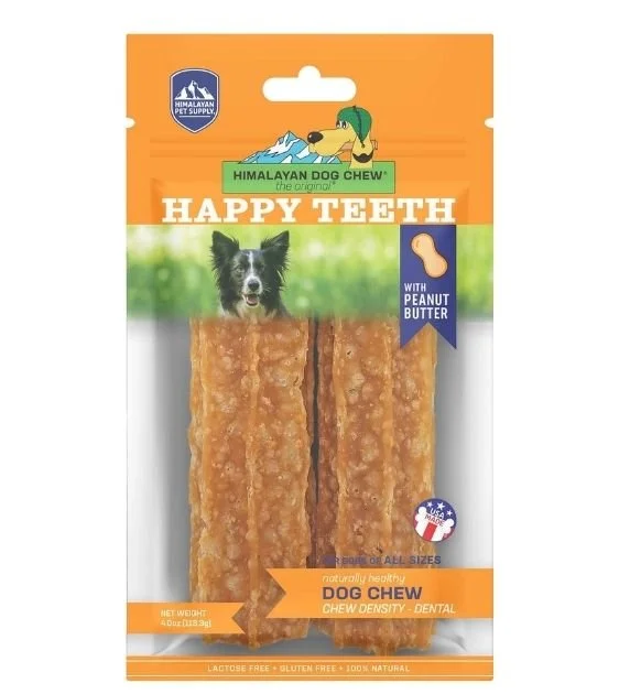 Himalayan Pet Supply Happy Teeth Peanut Butter Dental Chew Dog Treats