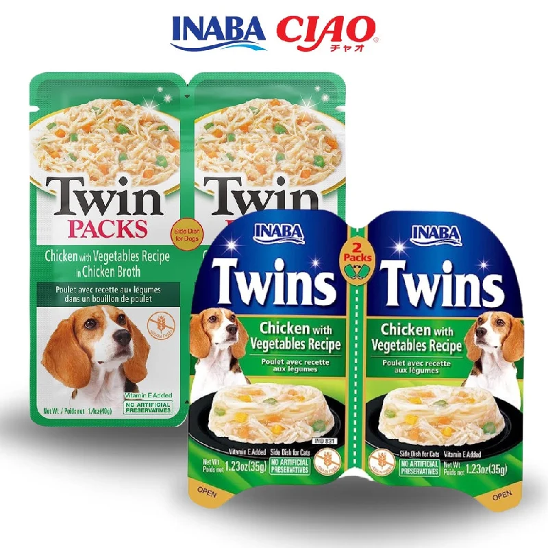 Inaba Twin Packs Chicken with Vegetables/Beef/Tuna/Salmon in Broth/Jelly Dog Food Treats