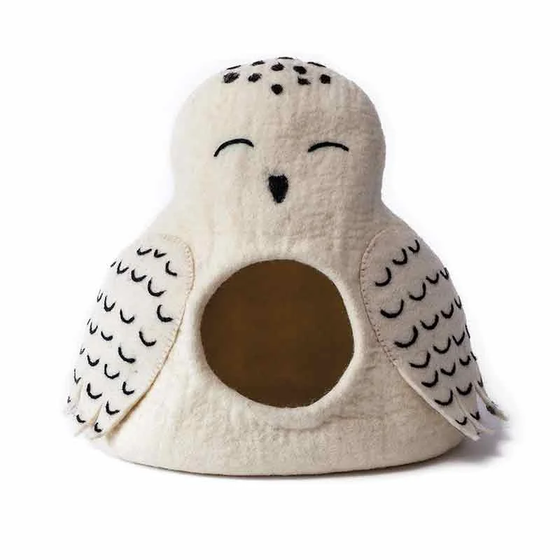 KARMA CAT Wool Cat Cave Snowy Owl