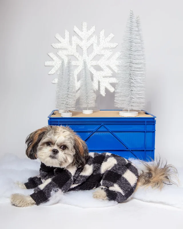 Monster Warmer Dog Onesie in Black Check (FINAL SALE)