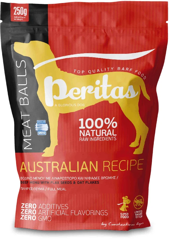 PERITAS Meniu Australian, hrană congelată pt câini, chiftelte Vită 250g