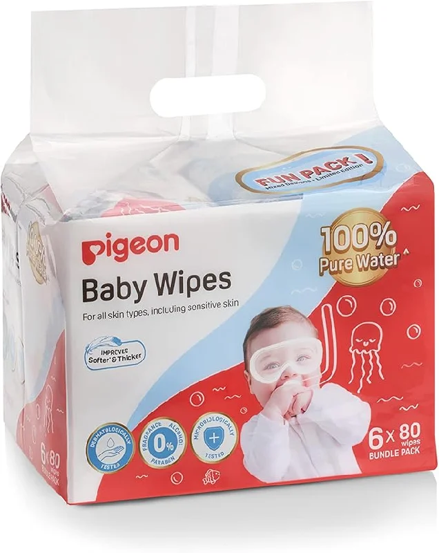 Pigeon 100% Pure Water Baby Wipes 80pcs x 3pk