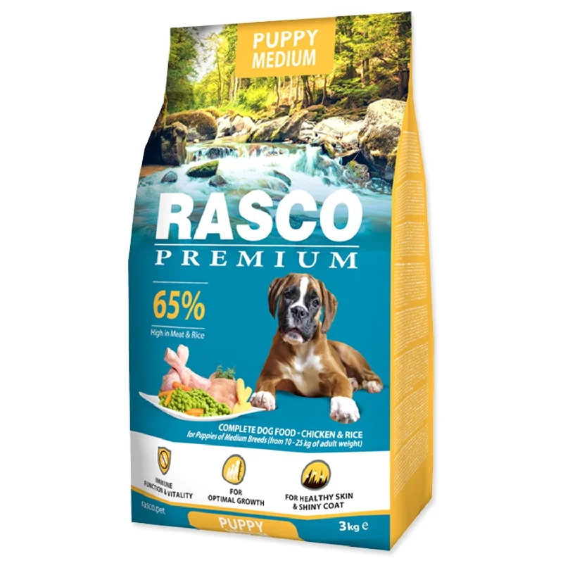 RASCO Premium PUPPY Medium, piletina s rižom, 3kg