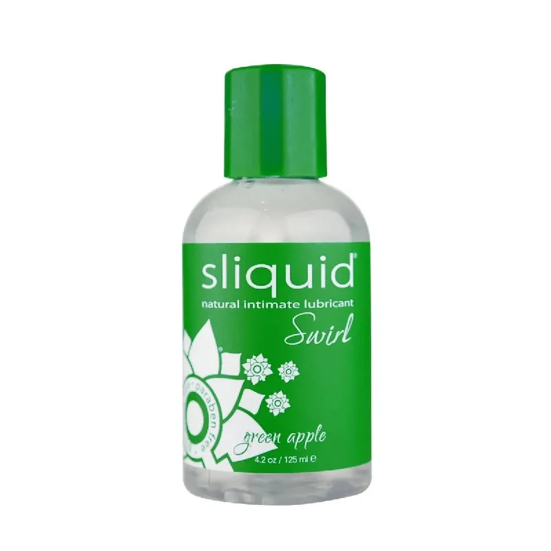 Sliquid  Swirl Natural Intimate Water Based Lubricant Green Apple 4.2 oz