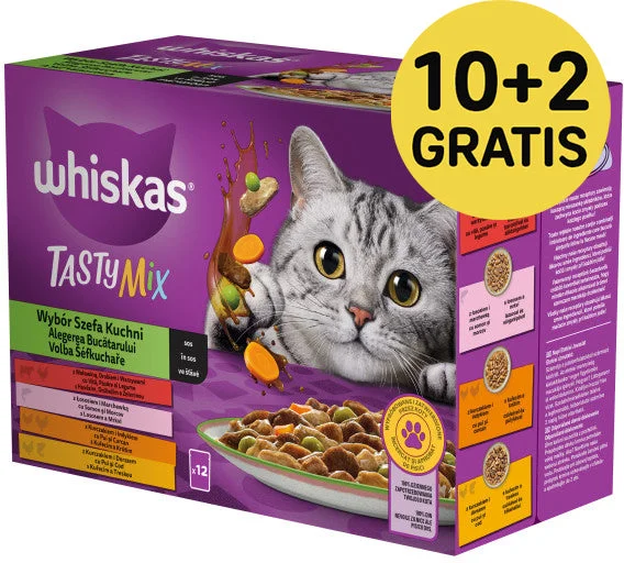 WHISKAS Tasty Mix Chef's Choice plicuri hrană umedă pisici Adulte